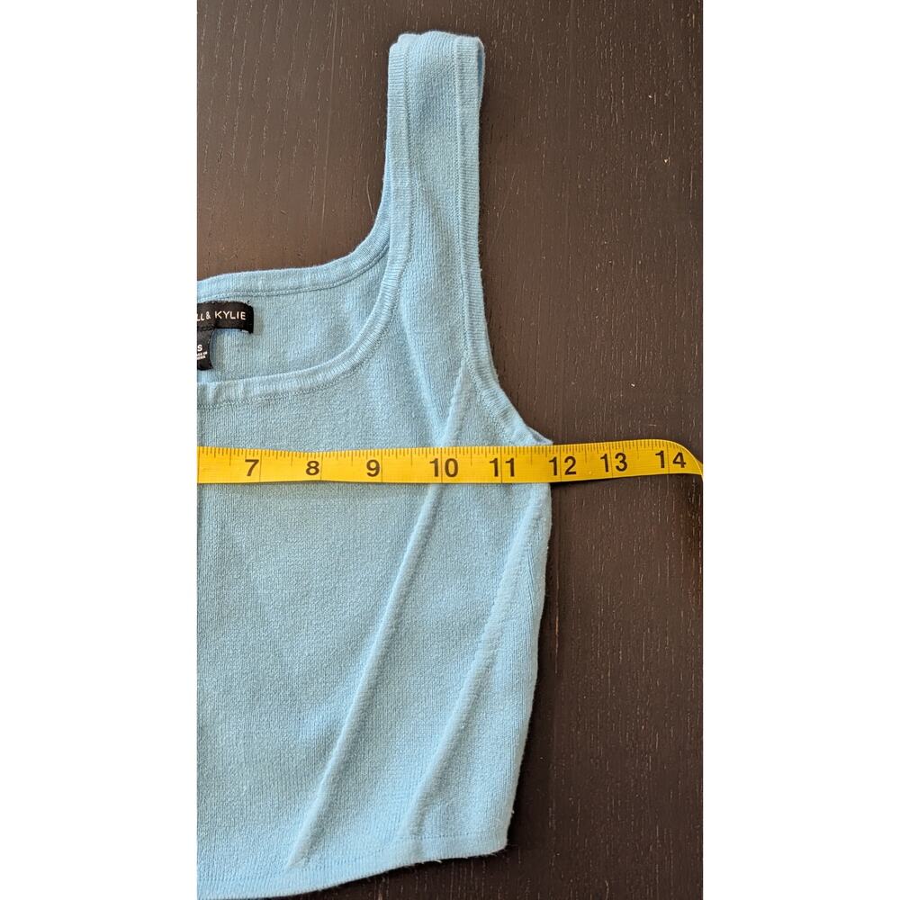 Kendall + Kylie Baby Blue Corset Seam Knit Crop Tank Top S Y2K - Picture 5 of 6